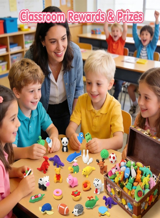 HINZER 100 Pack Animal Erasers for Kids Bulk Pull Apart 3D Puzzle Erasers Classroom Rewards and Prizes Class Treasure Box Kids Party Favors Back to School Supplies - Image 3